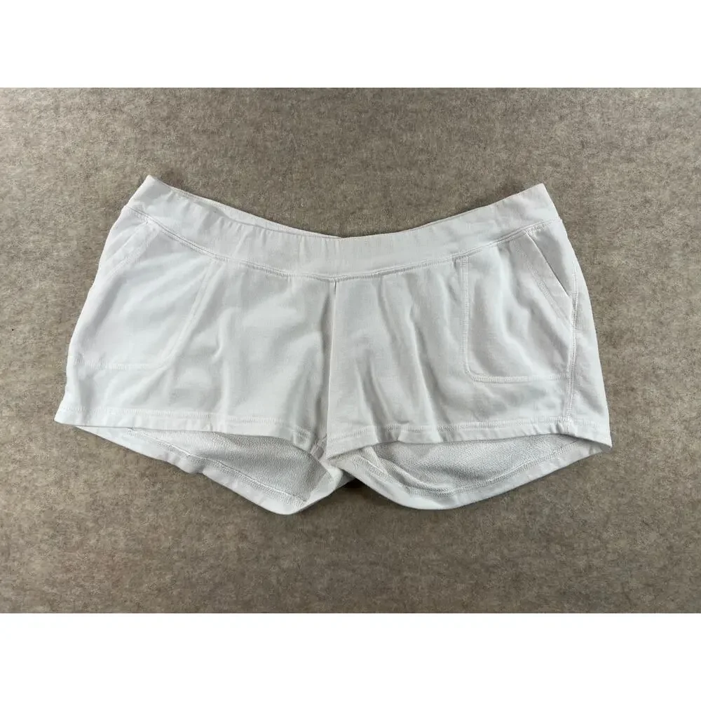 Motherhood Maternity French Terry Knit Shorts Bundle White Gray XL